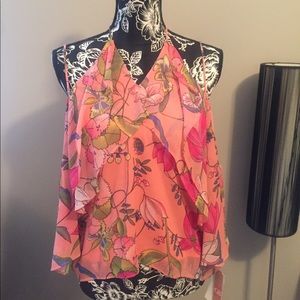 Pink floral boutique blouse